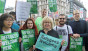 Jean and Green Party supporters show solidarity with refugees at a March in London
