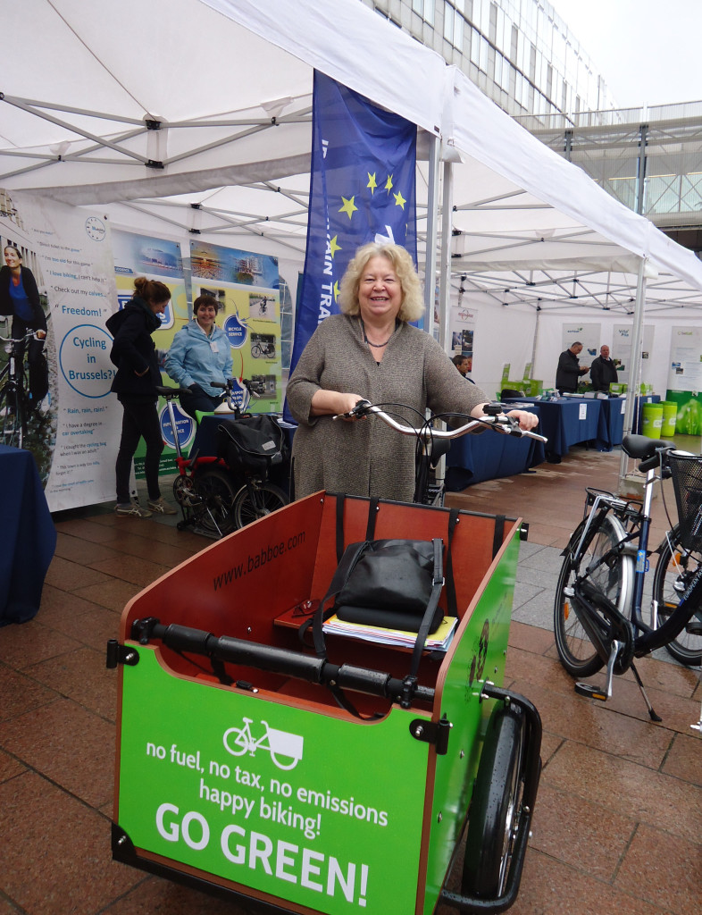 Jean with a bike transporter during European Mobility Week