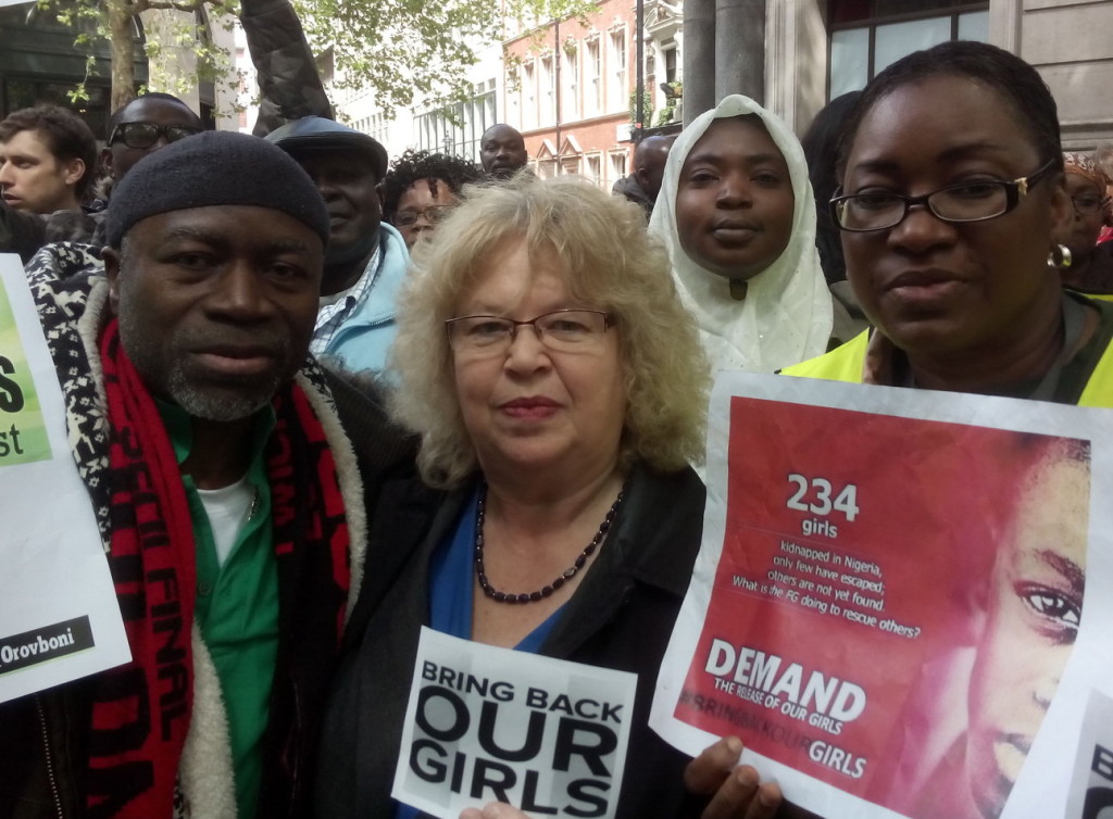 Jean outside Nigerian High Commission