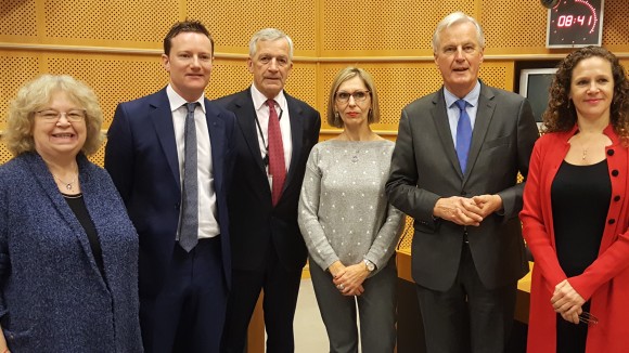 Jean meets with the EU's Brexit negotiater - Michel Barnier - to discuss how to guarantee the rights of EU nationals and British nationals in other EU countries post-Brexit.